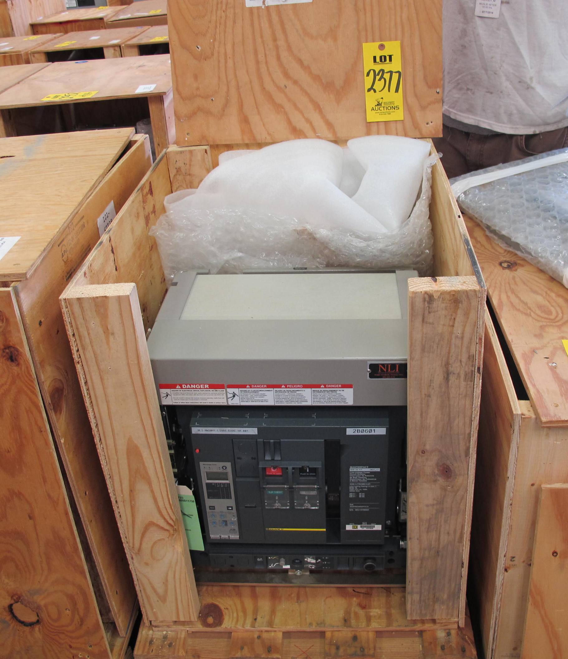 BREAKER, CIRCUIT, 2000 FRAME AMP RATING, MASTERPACT NW 20H1 KIND, 3 POLE, 480 VOLT RATING SQUARE D DIRECT REPLACEMENT FOR 1E ABB K-2000S INCLUDES ONE NEW 24" DOOR, MOUNTS USING EXISTING HINGES > CONTINUOUS CURRENT: 2000A > INTERRUPTING RATING: 65KA @ 635 VAC > 125VDC OPERATED > MICROLOGIC TRIP UNIT 5.0A > 2000A SENSOR > 2000A SENSOR PLUG > 24" DOOR, PART # NLI-NW20H1-LISB5-EODC-SR-001 (W-44) LOADING & HANDLING FEE $15-